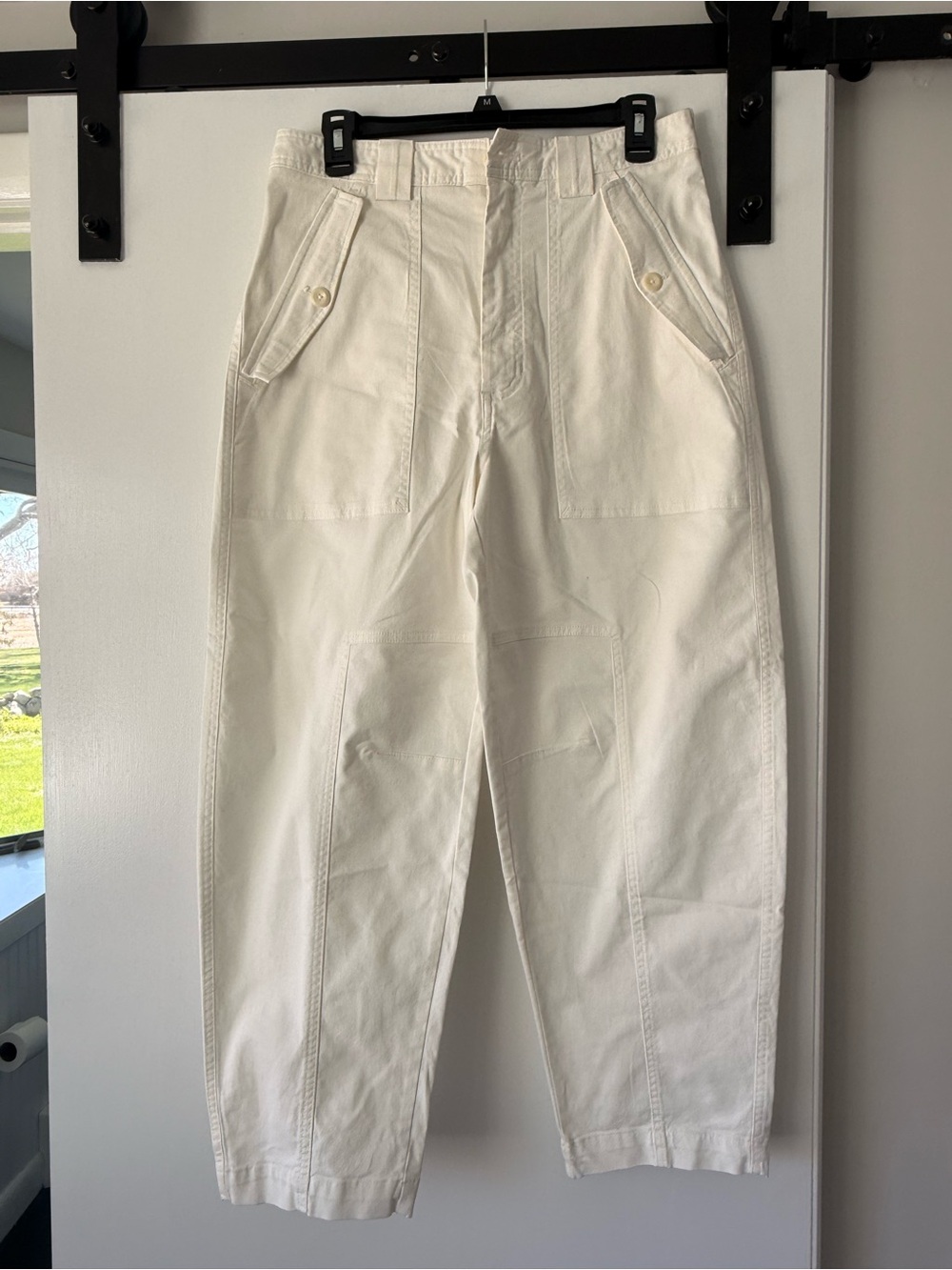 White Utility Cotton Pants